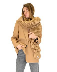 Bubble Ribbed Chunky Scarf - Camel via Urbankissed