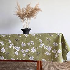 Floral Tablecloth Recycled Plastic - Green Irises van Urbankissed