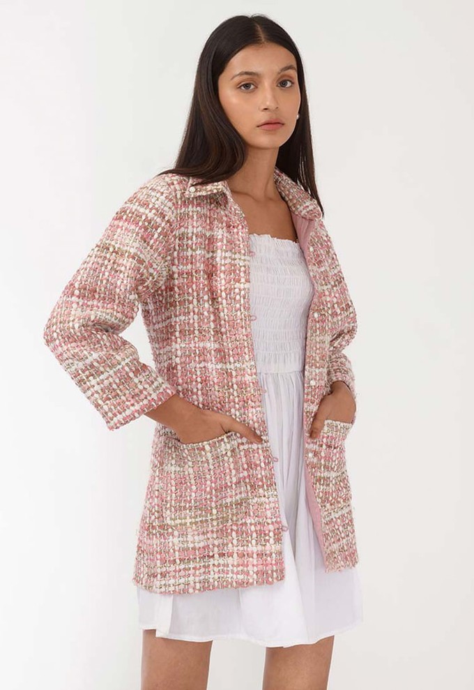 Berry Pearl Handwoven Jacket from Urbankissed