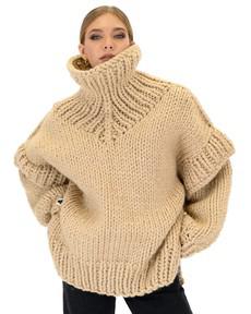 Turtle Rolled Neck Sweater - Beige van Urbankissed