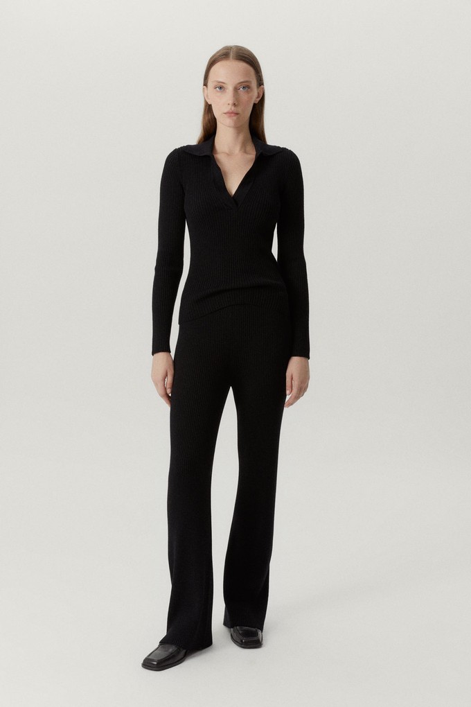 The Merino Wool Ribbed Pants - Black from Urbankissed