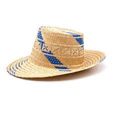 Azure Blue Short Brim Straw Hat van Urbankissed