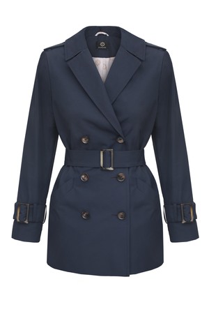 Short Navy Blue Trench Coat from Urbankissed