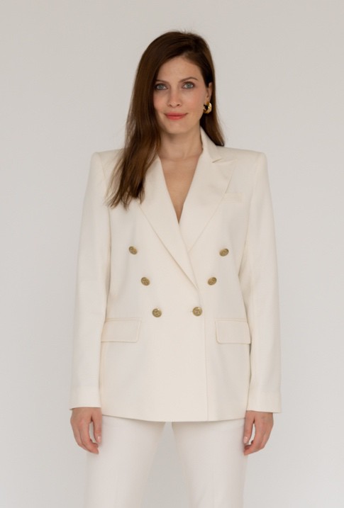 Double-Breasted Jacket - White from Urbankissed