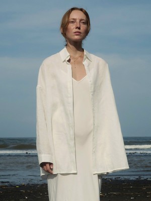 Linen Oversized Shirt in White from Urbankissed