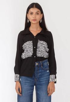 Handwoven Patched Shirt - Black via Urbankissed