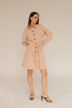 Shirt Dress Light Beige via Urbankissed