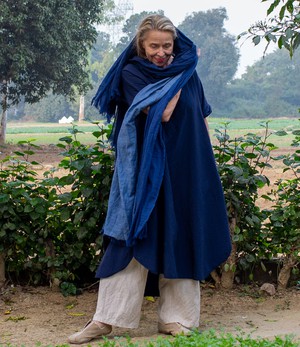 Sjaals diverse tinten Indigoblauw biologisch katoen from Via India