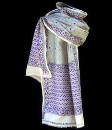 Nakshi Kantha sjaal Lilac Landscape via Via India