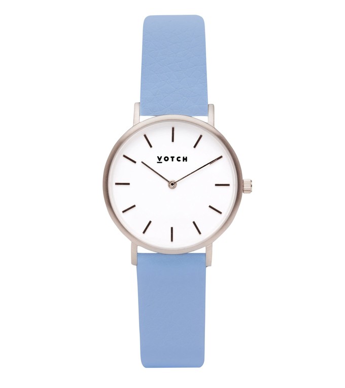 Silver & Sky Blue Watch | Petite from Votch