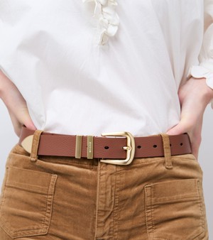 Daisy Vegan Bio-Based Bamboo Western belt in brown from Votch