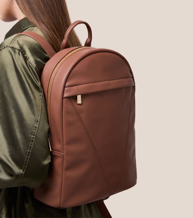 Laurie Vegan Bio-Based Bamboo Leather Backpack in Brown from Votch
