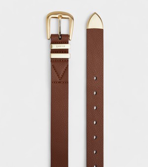 Daisy Vegan Bio-Based Bamboo Western belt in brown from Votch