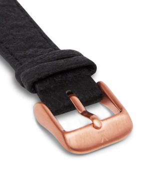 Piñatex Black with brushed rose gold buckle | 16mm from Votch