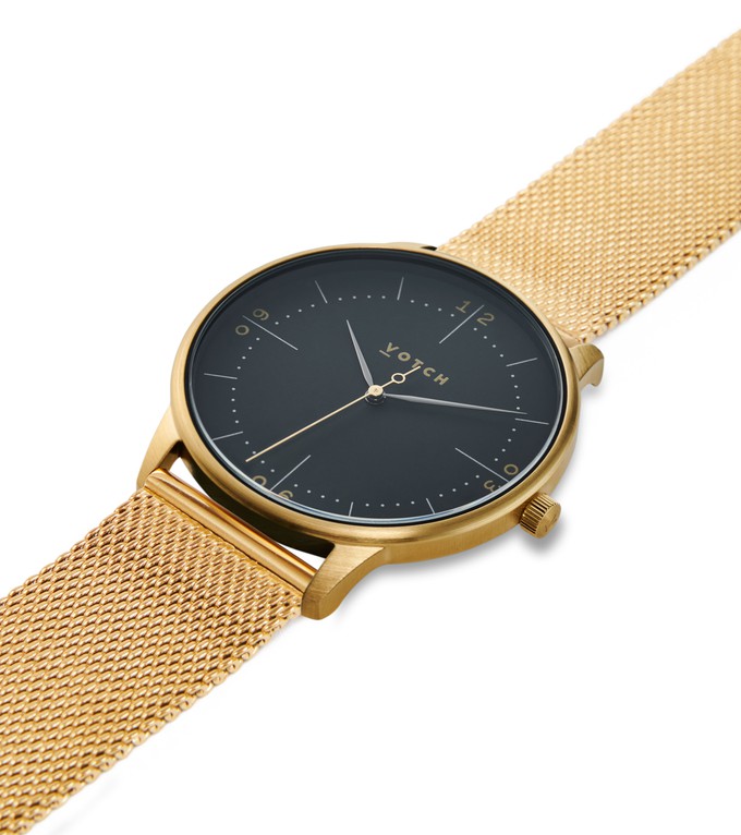 Gold & Black with Black Watch | Aalto Mesh from Votch