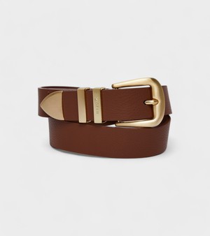 Daisy Vegan Bio-Based Bamboo Western belt in brown from Votch