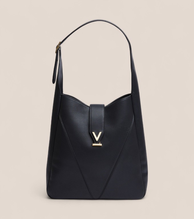 Nancy Vegan Bio-Based Bamboo Leather Elevated Tote Bag in black from Votch