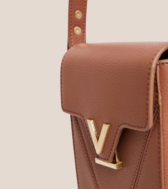 Luna Compact Vegan Bio-Based Bamboo Phone Bag in Brown from Votch