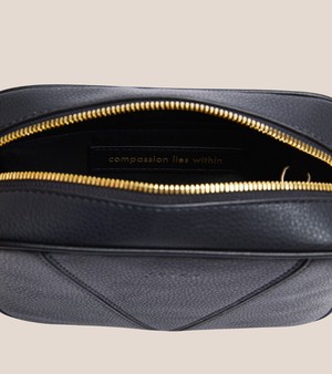 Silvie Vegan Bio-Based Bamboo Dual-Look Bamboo Crossbody Bag in Black from Votch