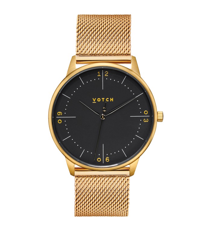 Gold & Black with Black Watch | Aalto Mesh from Votch