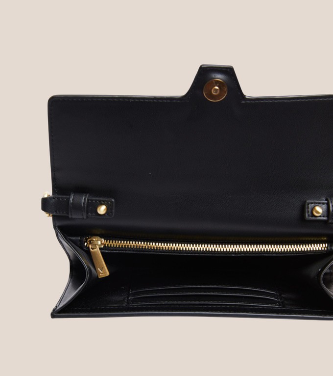 Luella Vegan Bio-Based Bamboo Leather Chain Purse in Black from Votch