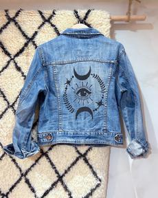 Upcycle Denim Jacket Handpainted via WANDERWOOD