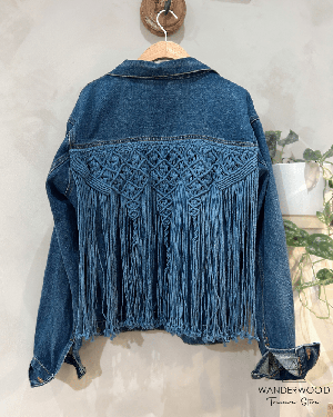Upcycle Macrame Denim Jacket from WANDERWOOD