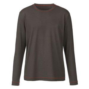 Shirt met lange mouwen van bio-katoen, antraciet from Waschbär