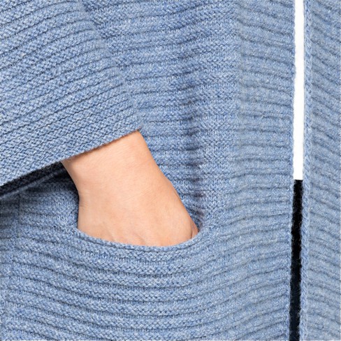 Gebreid vest van zuiver bio-scheerwol, jeansblauw from Waschbär