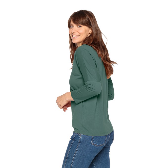 Shirt mit ¾-Ärmeln aus Lyocell mit Bio-Baumwolle, seegras from Waschbär