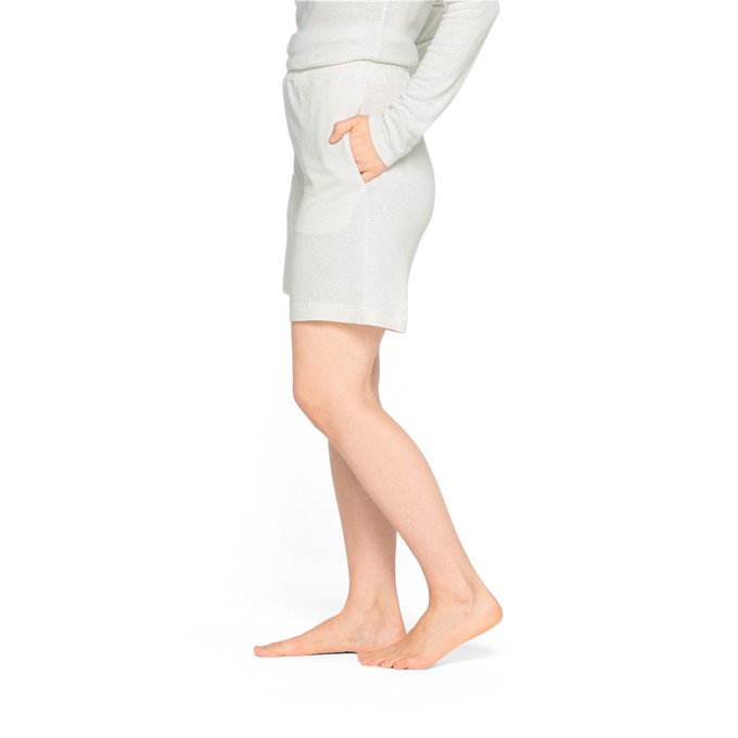 Seiden-Pyjamahose kurz aus reinem Bourretteseiden-Jersey, natur from Waschbär