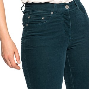 Corduroy broek PAULA van fijne rib van bio-katoen, petrol from Waschbär