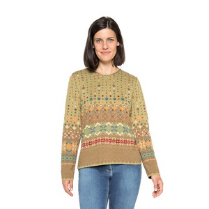 Jacquard pullover van bio-katoen, saffraan-motief from Waschbär