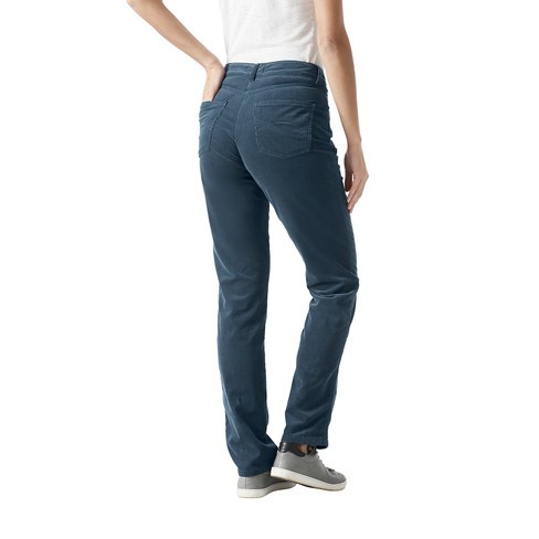 Corduroy broek PAULA van fijne rib van bio-katoen, petrol from Waschbär