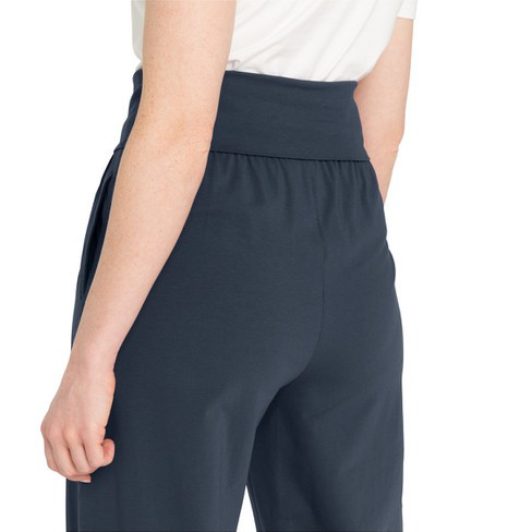 Broek met omgeslagen tailleband van bio-katoen, marine from Waschbär