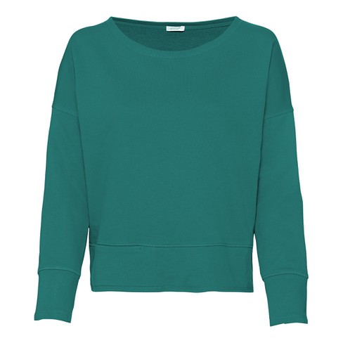 Sweater van bio-katoen met boothals, groen from Waschbär