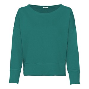 Sweater van bio-katoen met boothals, groen from Waschbär