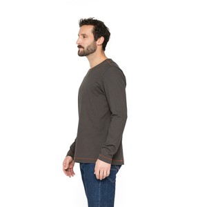 Shirt met lange mouwen van bio-katoen, antraciet from Waschbär