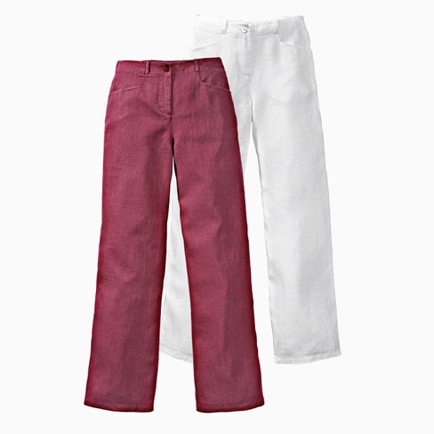 Linnen broek "Anne", kersen from Waschbär