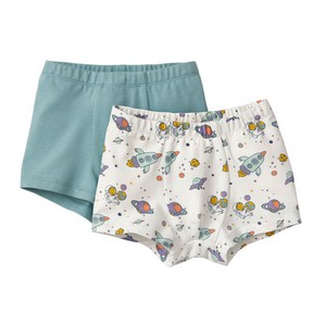 Boxershorts van bio-katoen met elastaan, set van 2, natuurwit-motief/waterblauw from Waschbär