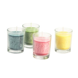 Kaars in glas, 4 stuks, gemengd from Waschbär