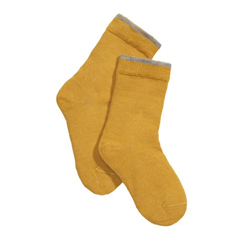 Sokken van bio-merinowol en bio-katoen, geel from Waschbär