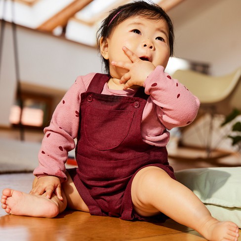 Baby-ribshirt met lange mouwen, saffraan from Waschbär