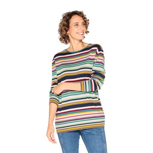 Ringelpullover aus Bio-Merinowolle und Bio-Baumwolle, jade geringelt from Waschbär