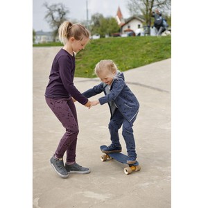 Sweatpants van bio-katoen, pruim-gemêleerd-bedrukt from Waschbär