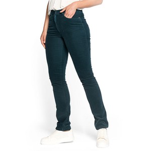Corduroy broek PAULA van fijne rib van bio-katoen, petrol from Waschbär