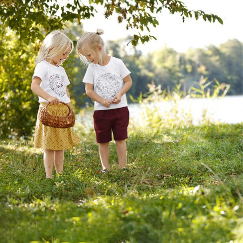 T-shirt van bio-katoen om in te kleuren, hart from Waschbär