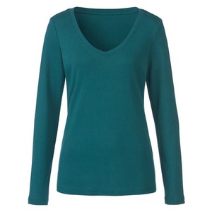 Shirt met lange mouwen van bio-katoen, smaragd from Waschbär