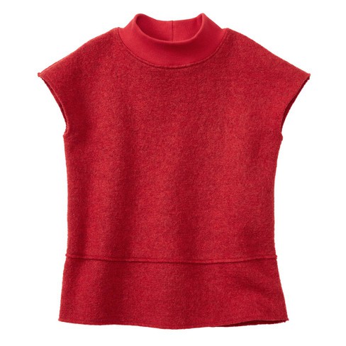 Mouwloze walkstof pullover van bio-scheerwol, rood from Waschbär