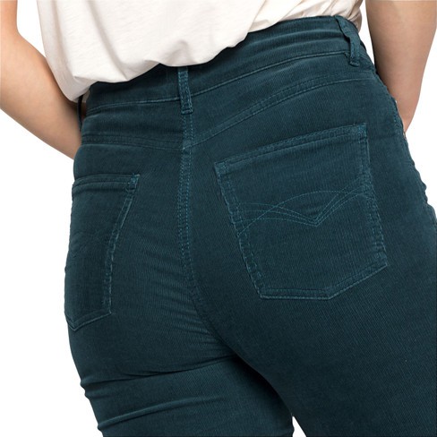 Corduroy broek PAULA van fijne rib van bio-katoen, petrol from Waschbär
